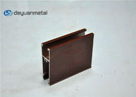 Extrusion en aluminium de grain en bois de l'humeur T5 de couleur de Brown pour Windows coulissant