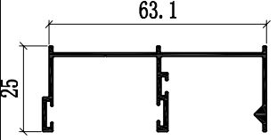 Profiles d'extrusion de fenêtres de patio en aluminium revêtement en poudre Bronze
