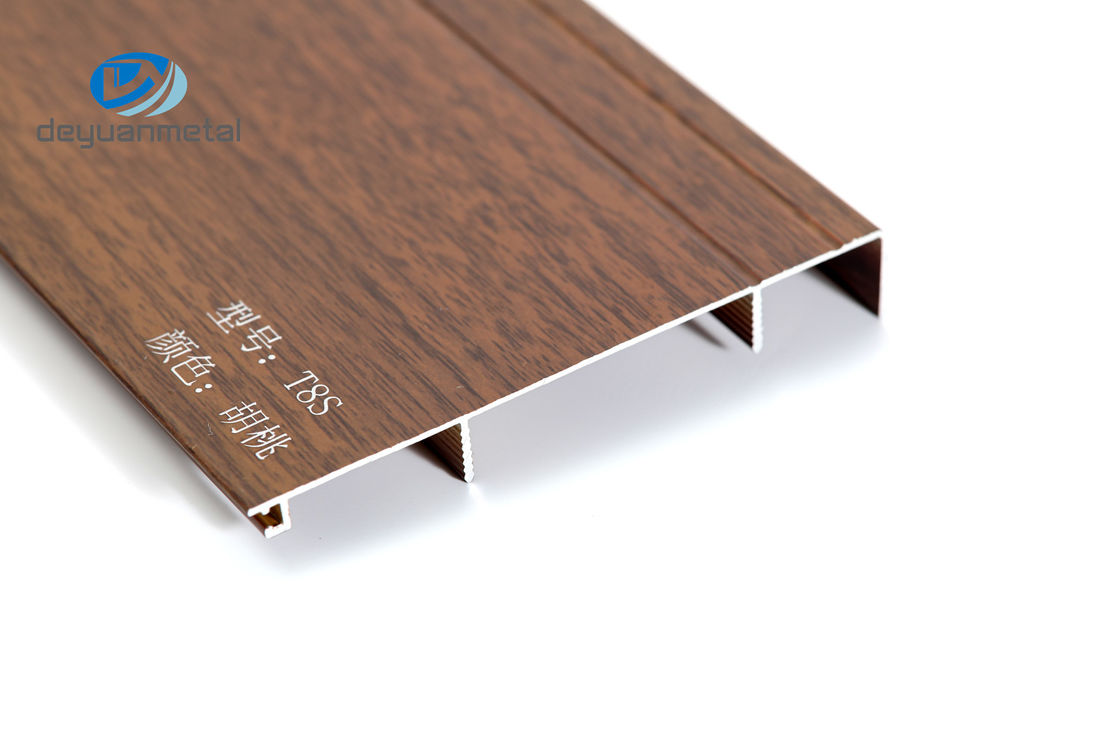 bordage en aluminium de 100mm, cuisine en aluminium de 1.2mm bordant le grain en bois de revêtement de poudre d'électrophorèse