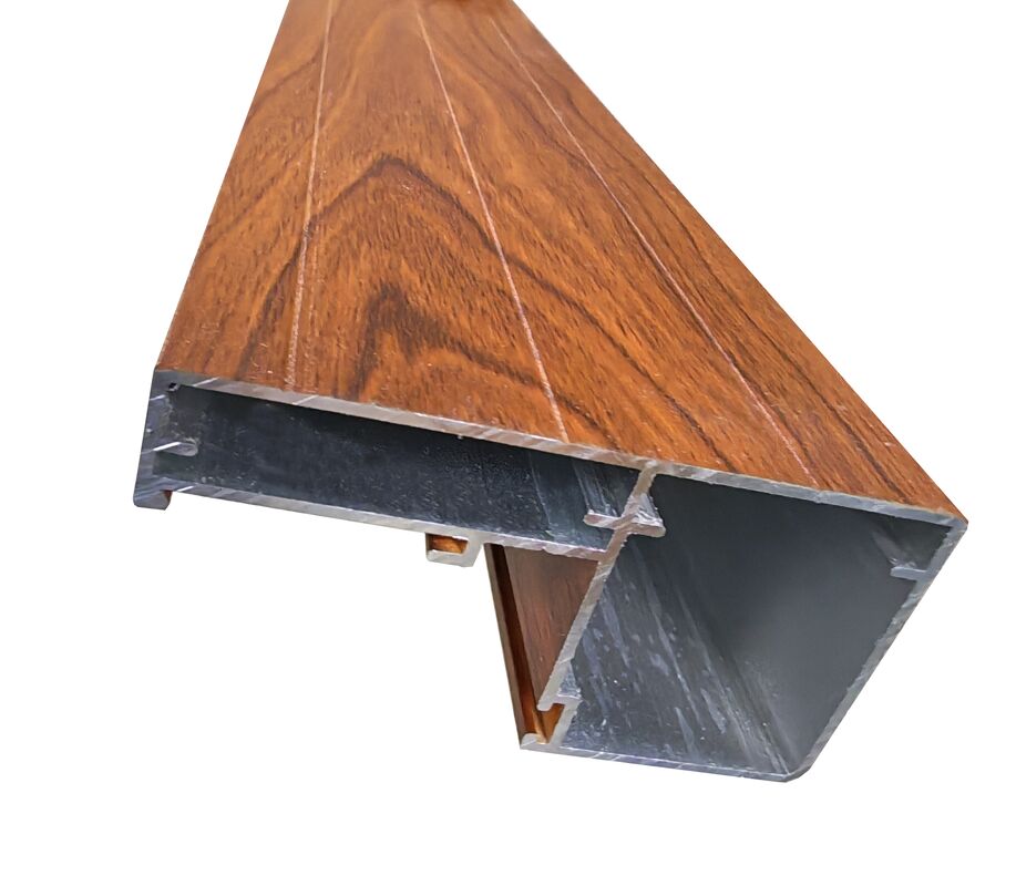 Profiles de fenêtres en aluminium avec grain de bois pour le marché latino-américain
