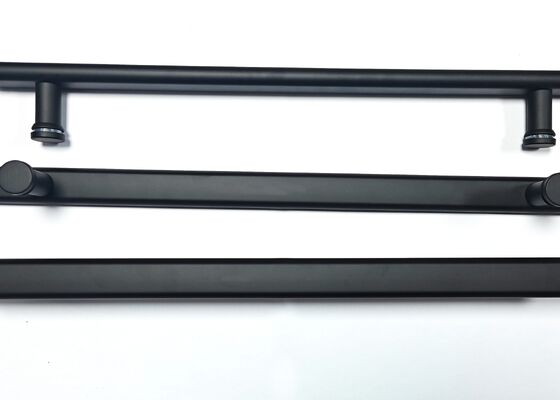 Poignée de douche en acier inoxydable noir mat/argent poli, porte-serviettes